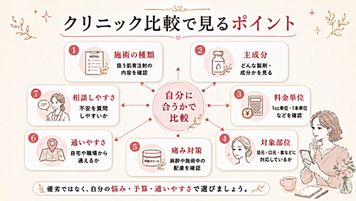 品川美容外科と湘南美容クリニックを比較するときの確認軸
